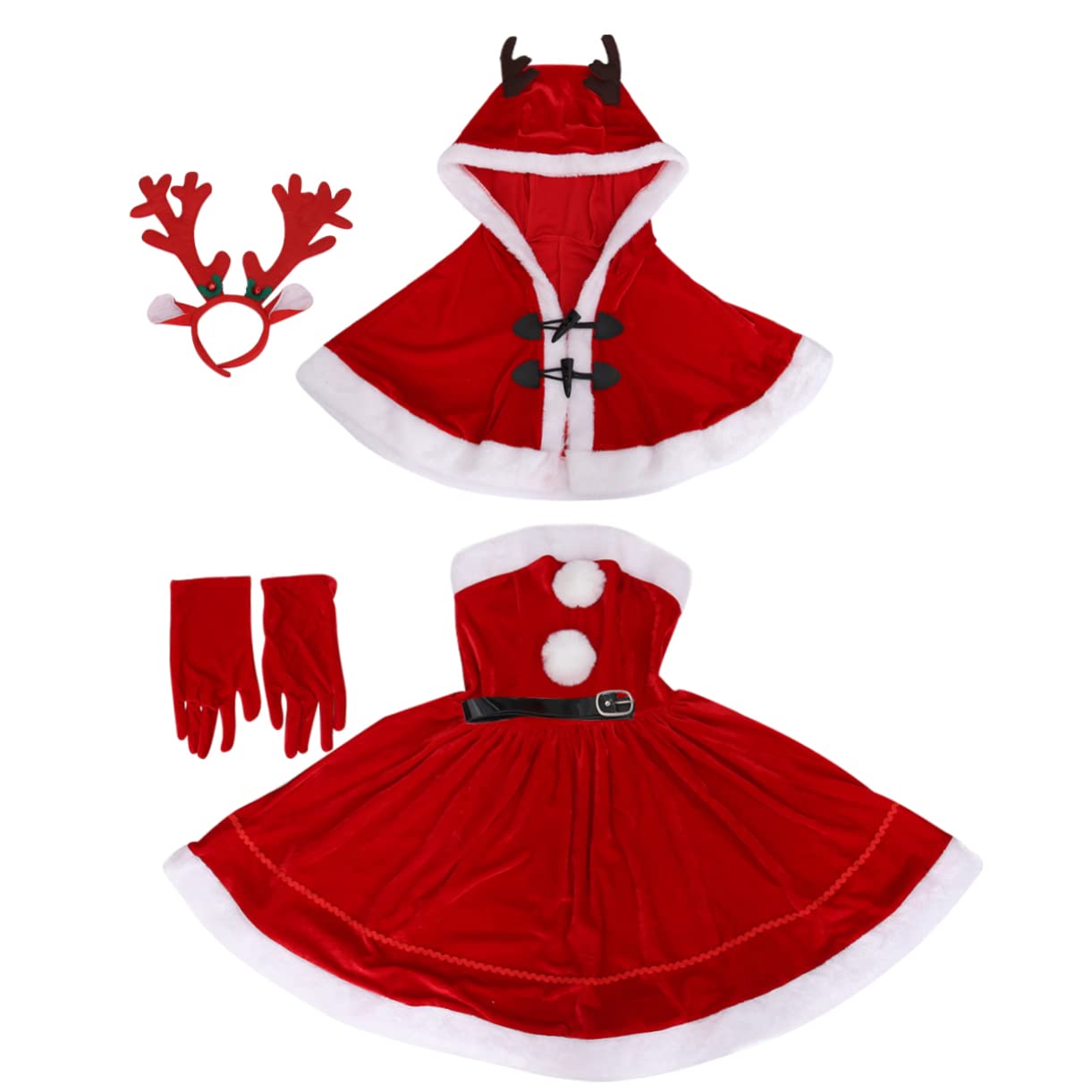 LIFKOME disfraz de navidad señora. traje de papá noel señoras santa vestido disfraces navideños christmas dress adorable vestido de belleza de alce traje de cosplay de navidad