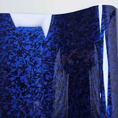 Image of LZLRUN Gloss Blue Forged Carbon Fiber Car Vinyl Wrap Film 5ft x 10ft | Gloss forged carbon fiber texture, With install tools, Air release, DIY Decal Car Auto Vehicle Morotcycle Self Adhesive