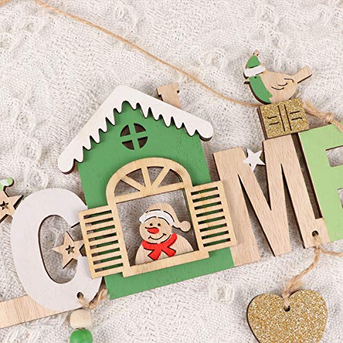 EXCEART 2 PeÃ§as de Madeira Sinal de Natal Sinal de Porta de Boas-Vindas de Madeira Enfeites de Pare