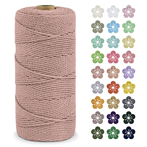 LEREATI Macrame Cord 2mm x 200m, Thick Macrame Rope Natural Cotton Rope Craft String