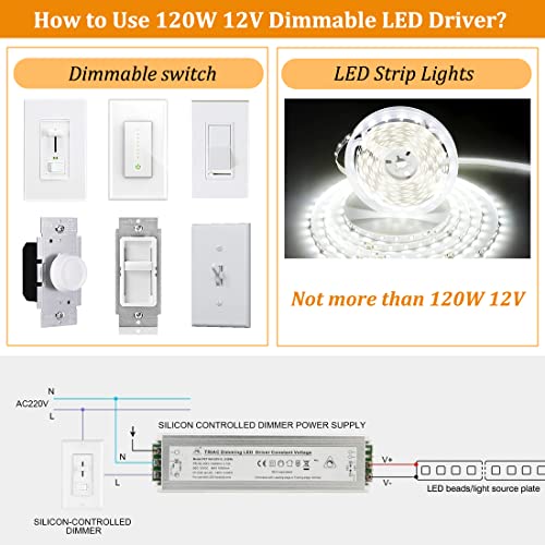 Pilote LED 12V 120W variable transformateur DC pour ruban fixe - 3