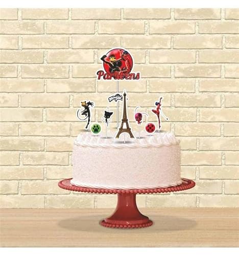 Topo de Bolo Ladybug - 8 Itens