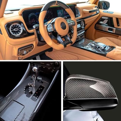 Image of Lypumso Carbon Fiber Vinyl Wrap 6D Gloss Black, Self Adhesive Car Wrap Film with Air Release Technology, Automotive DIY Vinyl Sticker for Car Motorcycle Interior Exterior, 1ft x 10ft with Tool Kits
