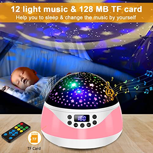 Star Projector Night Light For Kids, Baby Night Light For Kids Children, 360 Degree Rotating Star Night Light Projector With Timer Music, 8 Colors Kids Night Lights For Bedroom With Remote Control #TOP5