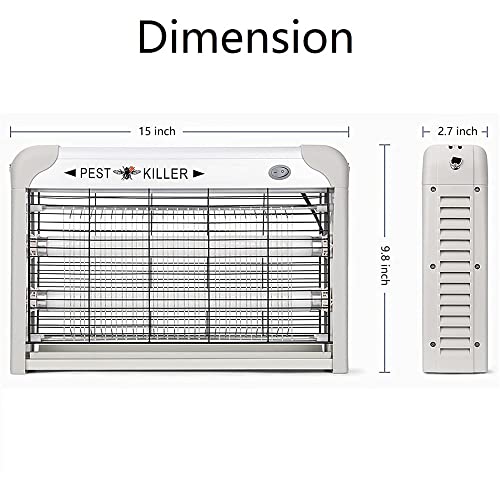 Electric Bug Zapper/Pest Repeller Control Indoor 2800 Volt UV Lamp Flying Fly Insect Killer Mosquitoes Flies Killer Repellent Traps Eliminator Catcher Lure Zap Kills Mosquito (20W Bug Killer)