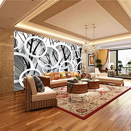 Papier Peint Salon et Bureau Poster Mural Géométrique Blanc pour Boutique