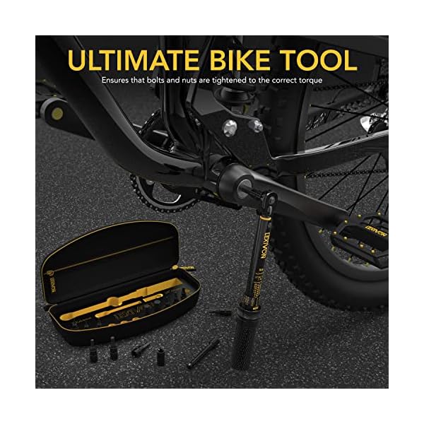 LEXIVON Drehmomentschlüssel Fahrrad & Motorrad, 1/4 Zoll, inklusive 15 teiliges Set Innensechskant Hex und Torx Bits, Messbereich 2-20 Nm mit Verlängerungsstange – Bild 5