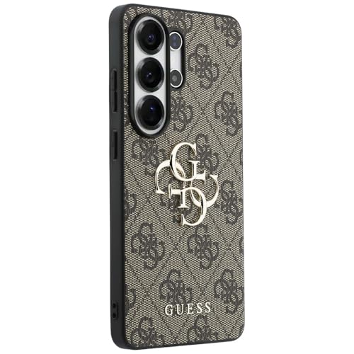Image of CG MOBILE Guess [Official Licensed], Protective Case Designed for Galaxy S26 Ultra (2026) | 4G PU Case with Big 4G Metal Logo & Classic Logo - Brown
