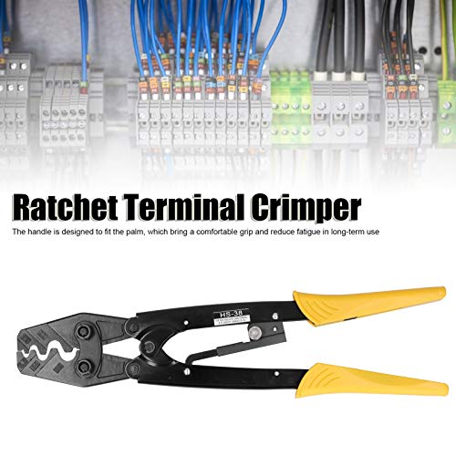 Frisador terminal catraca, ferramentas de crimpagem de terminal de alta dureza 10-2AWG HS-38 durávei