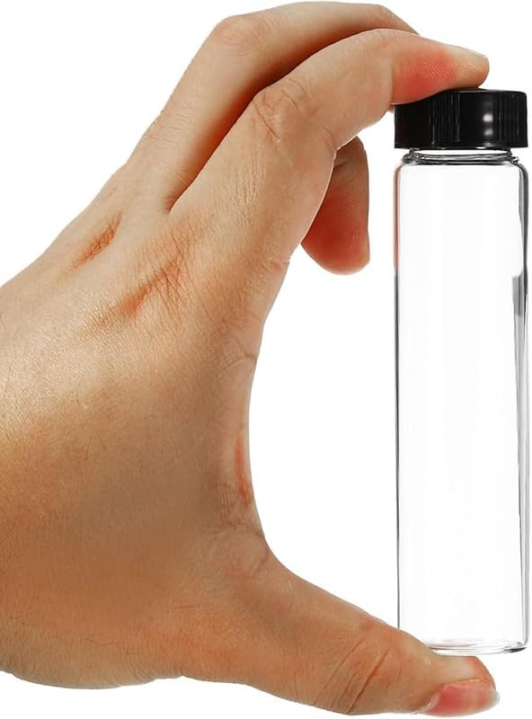 Image of Bello 12pcs-30ml Clear Glass Vials Culture tube with Screw Caps Glass Sample Vial with PE Stopper, Leak-Proof Glass Bottles Containers for Cosmetics Perfume Making Lab Laboratory