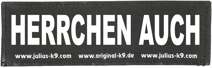 Julius-K9, 162LR-G-31857, Original Interchangeable Patches, Size: Large, Black Label with White Fluorescent Text, 1 Pair, Cool Man