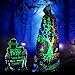 Invoibler Blacklight Hooded Robe Cloak Tree of Life UV Reactive for Adult Men Women Halloween Cape Cosplay Costumes