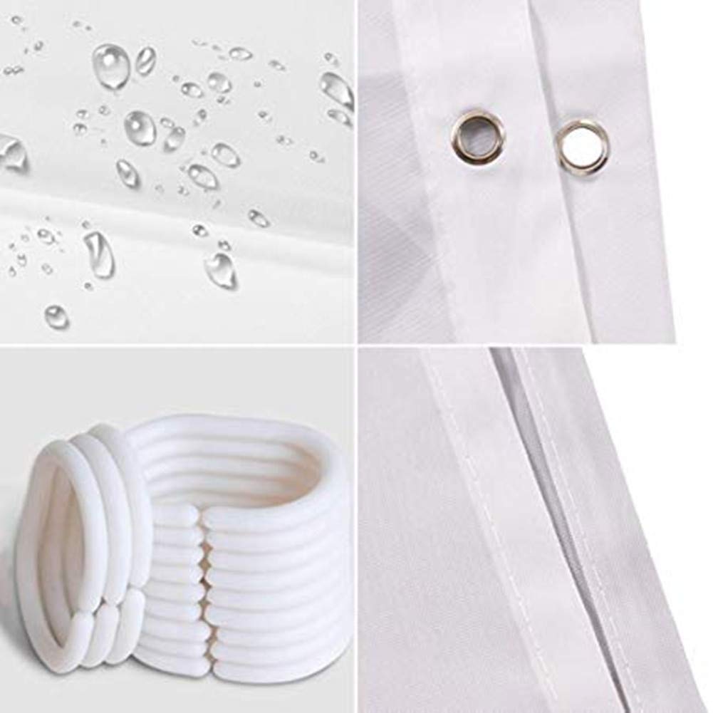 Mateju Tenda da Doccia Antimuffa Impermeabile, Tenda da Bagno Antibatterica Lavabile con 12 Ganci di Plastica per Vasca Bagno Resistente Tessuto ( 150x180cm,C