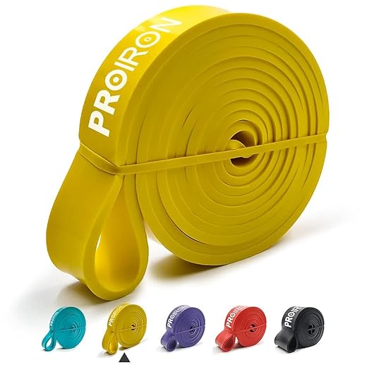 PROIRON Resistance Bands, Widerstandsbänder Set für Kraftraining, Pull Up Fitnessbänder, Bänder Krafttraining für Fitness/Sport/Muskelaufbau/Klimmzug/Yoga/Crossfit- EIN Gelb (18-31kg)