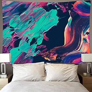Wandtapijt, wandtapijt, tapijt voor slaapkamer, esthetisch, abstracte schilderij, wandtapijten psychedelische hippie…