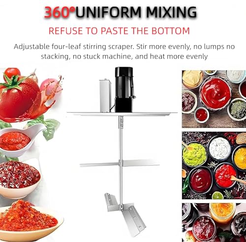 Comercial Automatic Pot Stirrer 40L, Stainless Steel Food Mixer con Control de Velocidad Ajustable, adoración de musble de Capa para la Cocina de Salsa de Jam, máquina de Mezcla eléctrica para Cocina