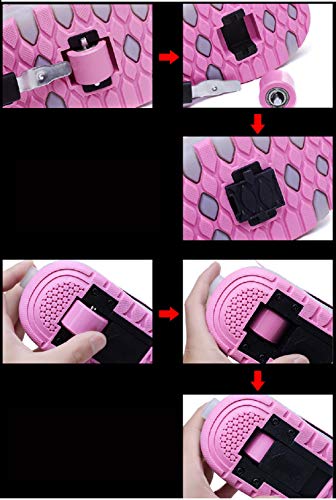 Lovelysi Unisex Jungen Mädchen LED Licht Skateboardschuhe mit Rollen Drucktaste Einstellbare,USB Wiederaufladbar,Inline Skates,Outdoor Sport Gymnastik Running Sneaker
