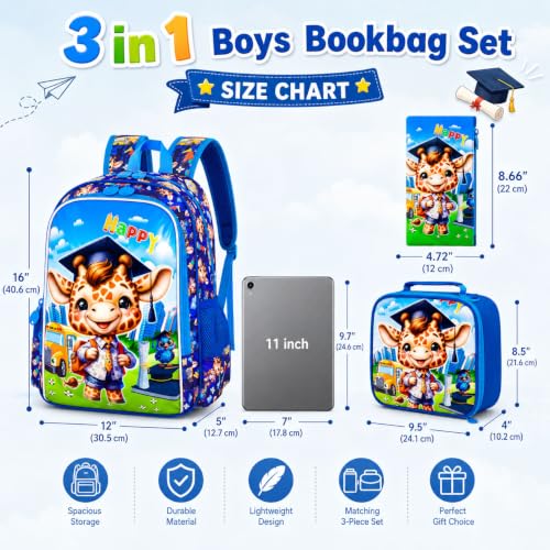 Image of AGSDON 3PCS Backpacks for Girls, 16 inch Elementary Kids Backpack Preschool School Bookbags and Lunch Box