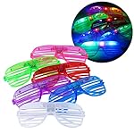 12 pieces Flashing LED Light up Slotted Shutter Sunglasses Shades Party Favors Bag Fillers (12) - Image 2