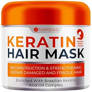 Bellisso-Keratin-Hair-Mask-Hydrating-Conditioner-Treatment-for-Dry-Damaged-Hair-Deep-Moisturizer-Intense-Repair-for-Women Keratin Hair Mask - Sulfate SLS Paraben Free Deep Moisturizer, Intense Strengthening Repair for Women - Hydrating Conditioner Treatment for Dry Damaged Hair – Professional Salon Grade Products