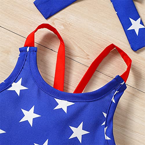 MVNB Baby Girl Christmas Clothes Kids Toddler Baby Girls Spring Summer Print Independence Day Ruffle