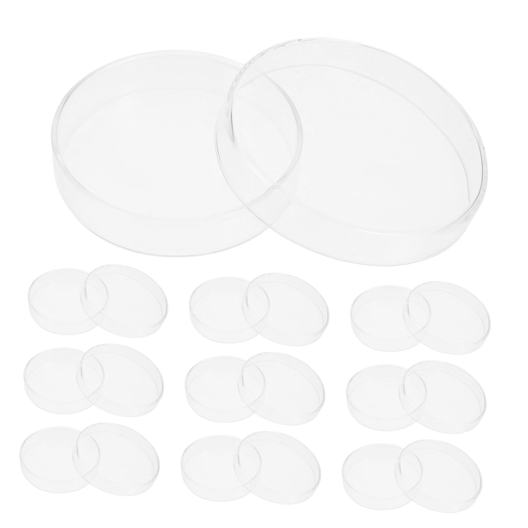 Garneck Piastre di Petri in Vetro 90mm Confezione da 10 con Coperchi Ventilati Trasparenti per Colture Cellulari e Studi Micologici Uso Didattico e Laboratoriale