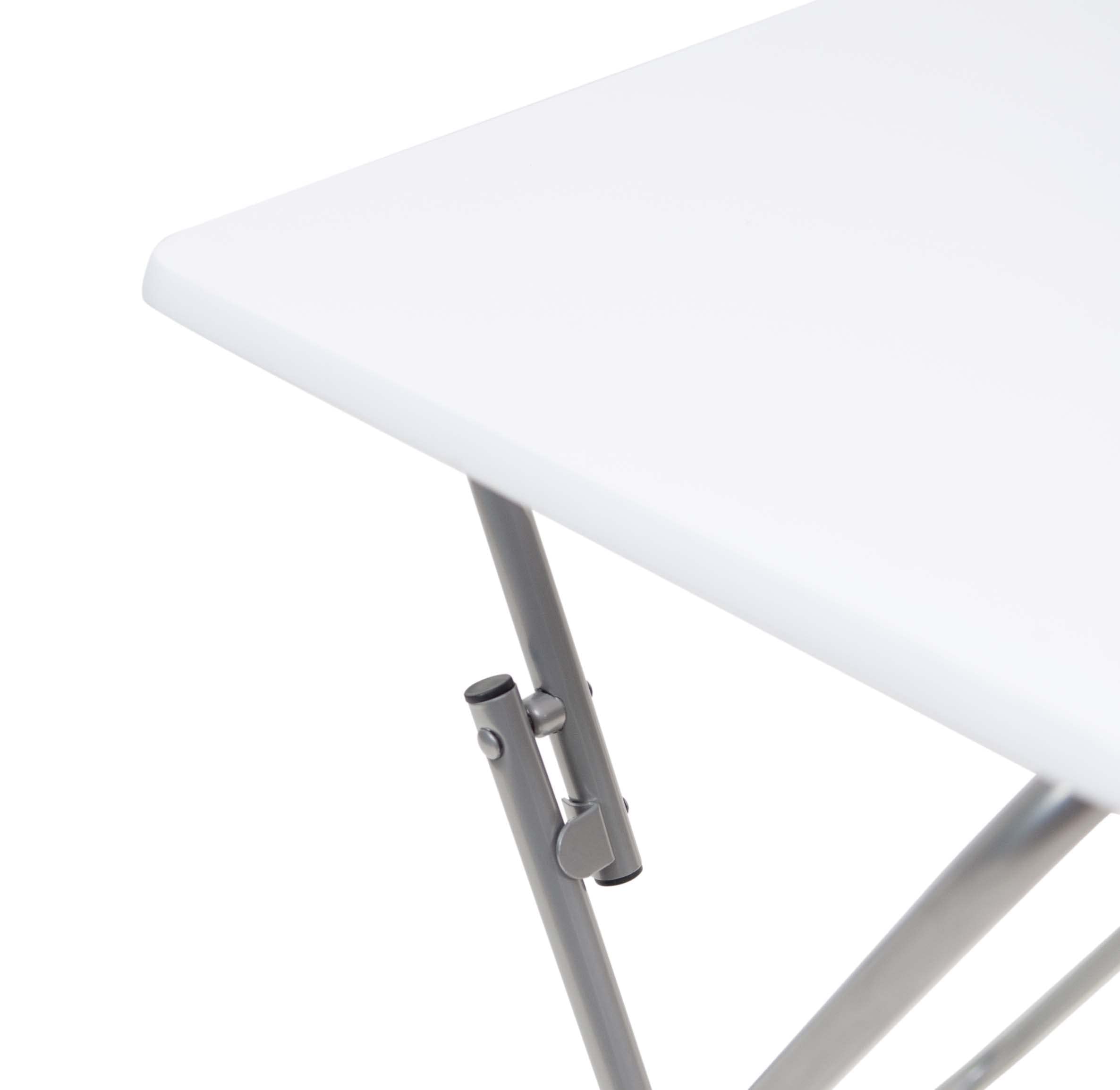 thesecrethome.es - Mesa Plegable Portátil de Madera - Mesita Multifuncional Rectangular - Mesa Auxiliar para Terraza, Balcón, Camping o Jardín 48 x 38 x 66 CM (White)