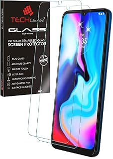 TECHGEAR 2 Pack GLASS Edition Compatible for Motorola Moto E7, Moto E7i Power & Moto E20, Tempered Glass Screen Protector Covers [2.5D] [9H Hardness] [Crystal Clarity] [Scratch-Resistant] [No-Bubble]