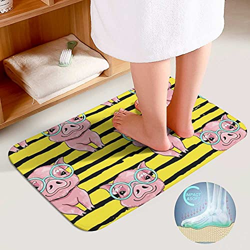 Tapis de bain cochon absorbant contour U antidérapant - 5