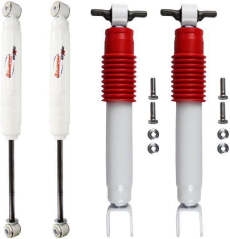 RS5000X Series Set of Front & Rear Shocks fits 2011 2024 Silverado Sierra 2500 HD 3500HD 4WD 2WD with 0" Lift - Improved Handling and Stability - Includes TrendsAuto Decal