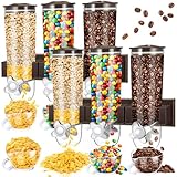 Nitial 2 Pieces Cereal Dispenser Wall Mounted 4.5L Triple Candy Machine Grain Dispenser with Cup Triple Dry Food Snack Wall Mount Cereal Storage Container for Kitchen Food Store Coffee Beans Store