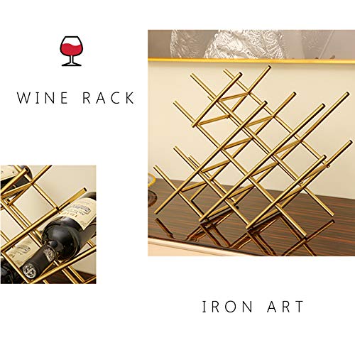 Soporte de mesa para 6 botellas de vino, metal dorado miniatura 4