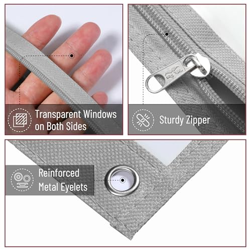 Image of Mr. Pen- Pencil Pouch for 3 Ring Binder, 5 Pack, 10 inchx7 inch, Smooth Zipper | Clear Window, Large Capacity Pencil Case with 3 Reinforced Grommets for School, Office, Supplies Storage | Clear Window, Large Capacity Pencil Case with 3 Reinforced Grommets for School, Office, Supplies Storage