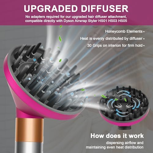 WAJIAYON Acessório de difusor atualizado para Dyson Airwrap HS05 HS03 HS01, converte para Dyson Airw