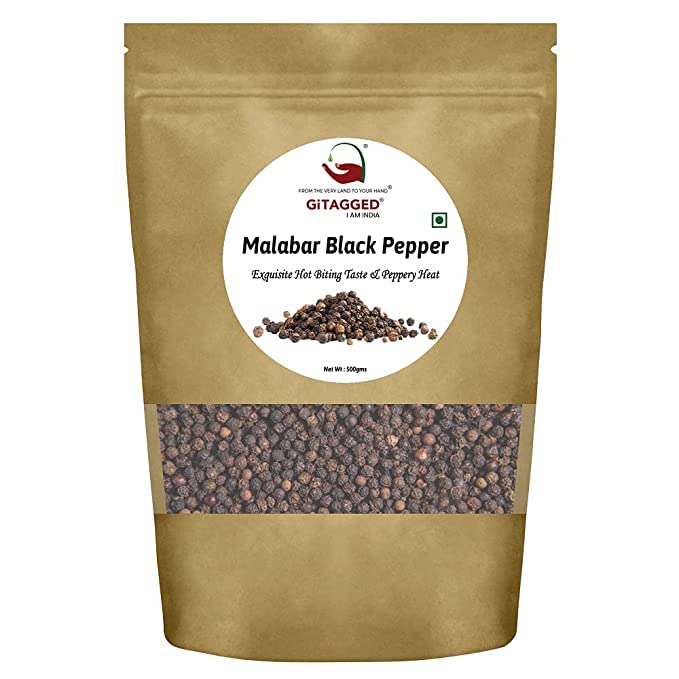 Image of GITAGGED Authentic Malabar Black Pepper (500 Gm) - Pure Kali Mirch