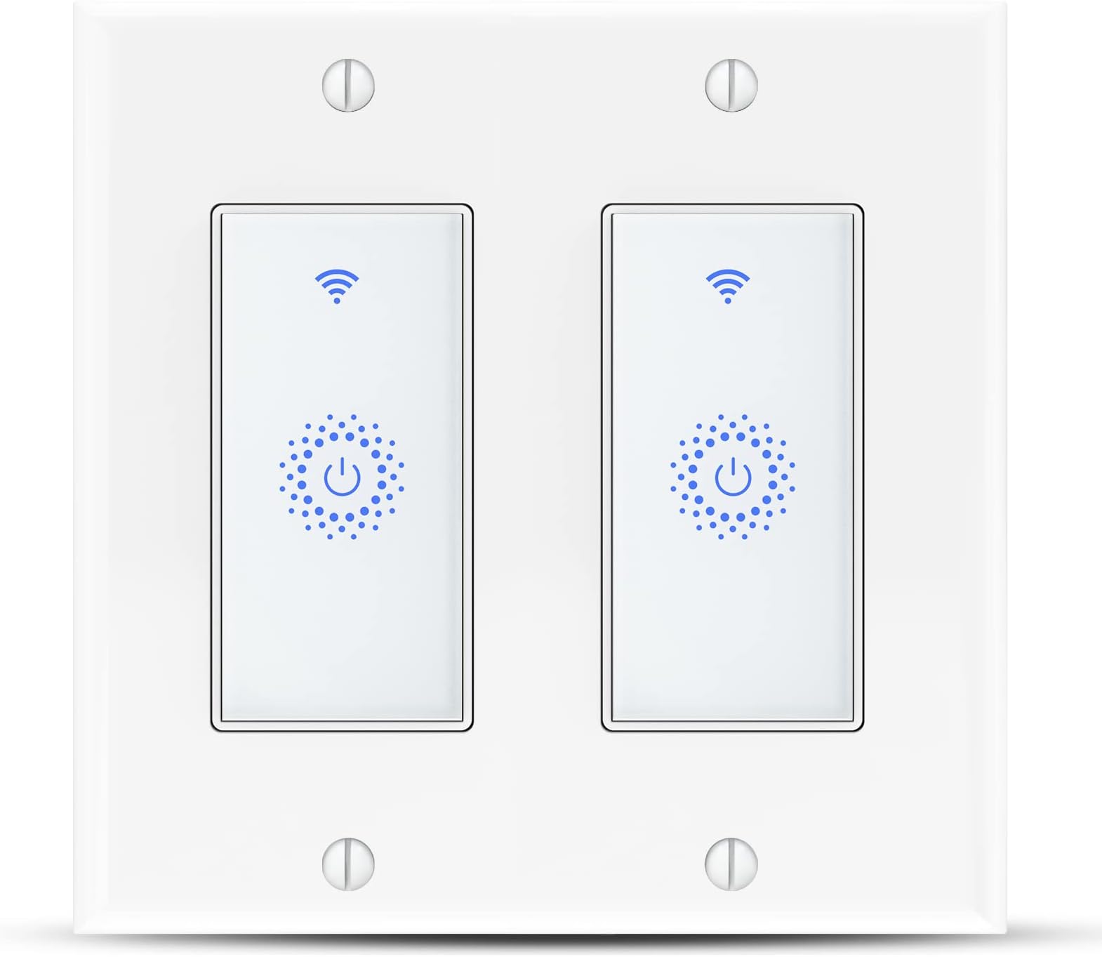 Smart Switch, Smart Light Touch Switch 2 Gang, Double Smart WiFi Light Switches, Smart Switch 2 Gang Compatible with Alexa and Google Home, Neutral Wire Needed, No hub Required (2Gang)