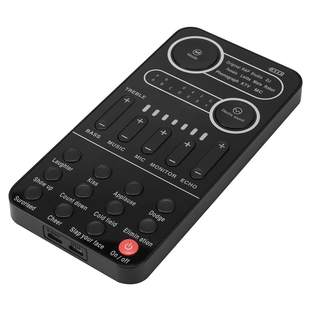 Tragbarer Sprachwechsler mit mehreren Audio-Effekten, kompatibel mit Live-Sound-Wechselkarte, Handy, PC, Tablet, Lautsprecher-Gerät (D 15 x 7,6 x 1,2 cm)