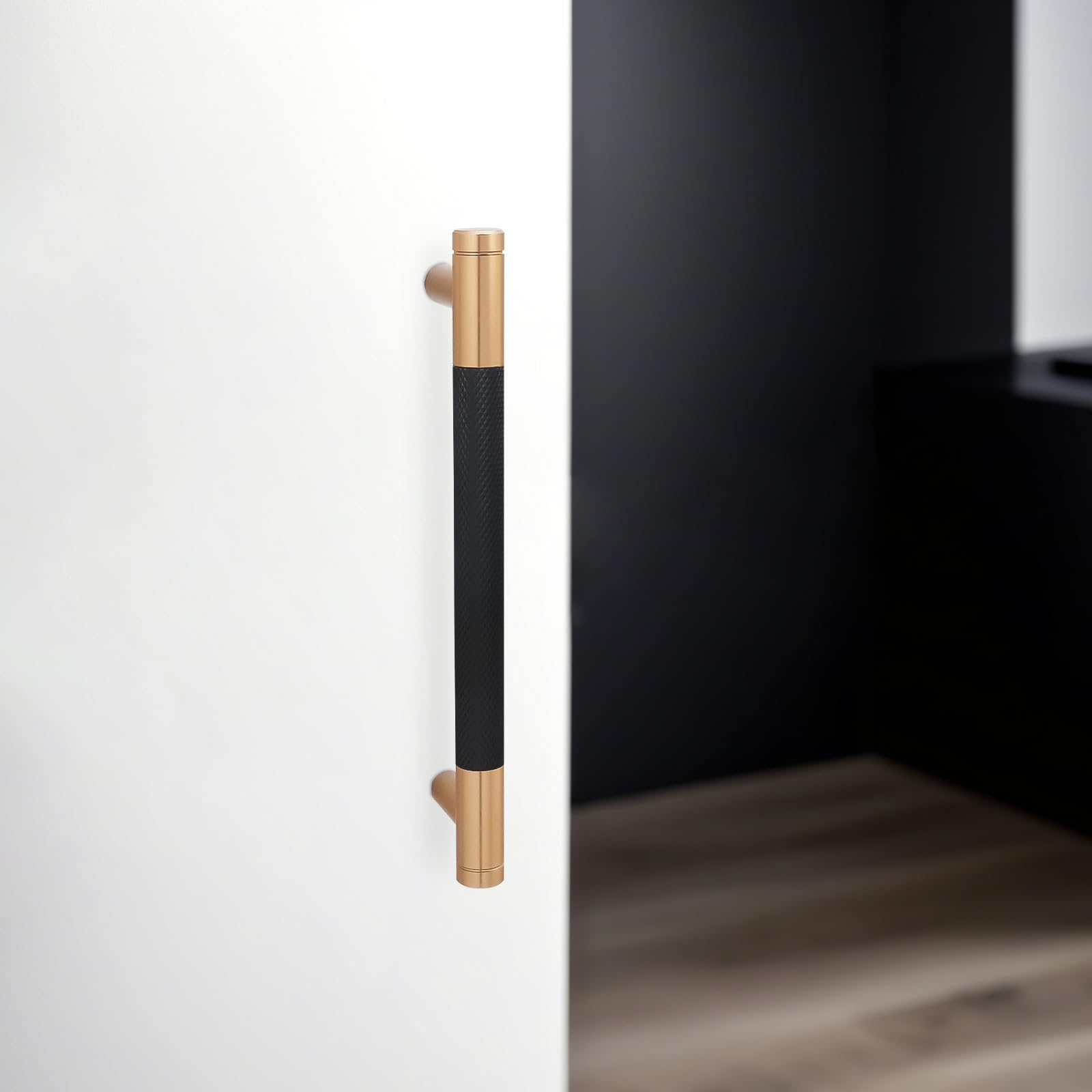 10 Pack Matte Black and Champagne Bronze Cabinet Pulls knurled 5 Inch Hole Centers Kitchen Cabinet Handles Drawer Pulls Cabinet Hardware — Amazon image 3