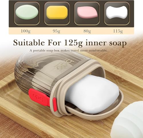 Image of Plastic Wall Mounted Double Layers Soap Dish Saver with Drain Tray, Adhesive Sponge Holder No-Drilling Soap Holder for Shower Bathroom Kitchen - Multicolour (Browns)
