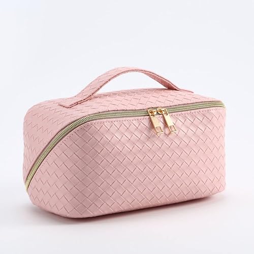 Miniatura 5 de CHICREEN Bolsa de maquillaje Bolsa de cosméticos Bolsa de maquillaje de viaje con divisores ajustables, portátil, de piel sintética, impermeable,