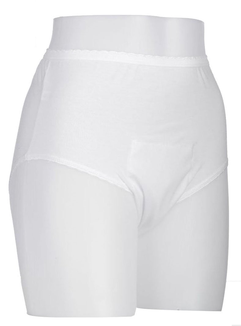 DRYtex Female Pouch Pants Incontinence Underwear, White, Small