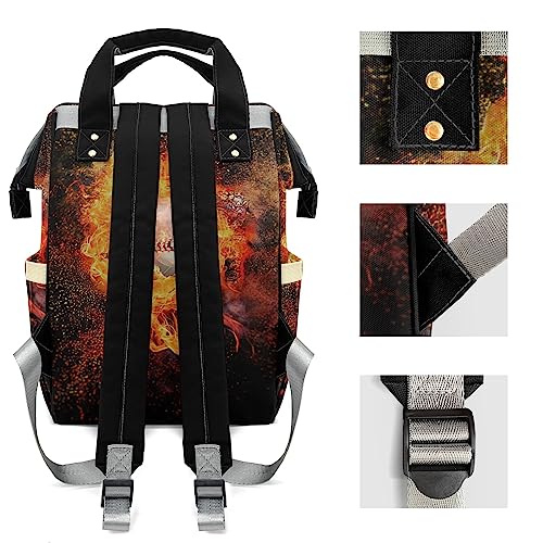 Personalized Fire Baseball Tote Bag Backpacks Custom with Text Mommy Bag Gift for Boy Girl4