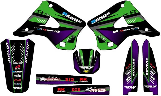 1994-1995 KX 250 Surge Green Senge Graphics Base Kit Compatible with Kawasaki