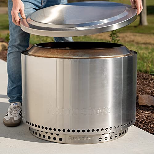 Solo Stove Yukon Lid - Premium 304 Stainless Steel Fire Pit Cover, Modern Round Design, Versatile Tabletop Accessory, Wood Burning and Camping Accessory