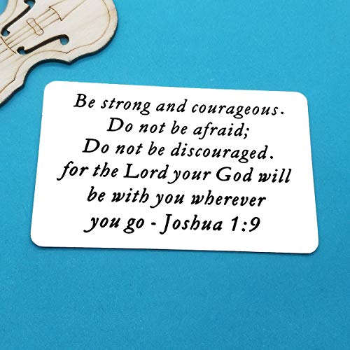 Xiahuyu Christian Gifts Be Strong and Courageous Do Not Be Afraid Wallet Insert Card Inspirational Religious Gifts Christmas Birthday Baptism Gifts Christian Gifts for Women Men Boys Girls4