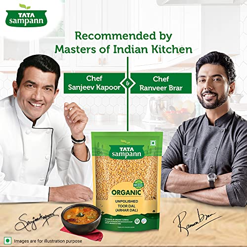 Image of Tata Sampann Organic Toor /Arhar Dal, 1 kg (Pack of 2)