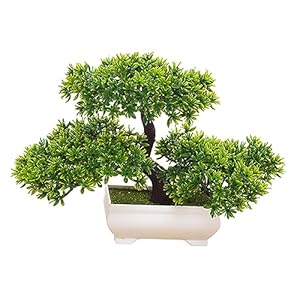 Künstlicher Bonsai-Baum, kleine Kunstpflanzen, Unterhaltungsdekoration, eingetopfte japanische Kiefern-Kunstpflanzen für Kamin, Badezimmer, Wohnzimmer