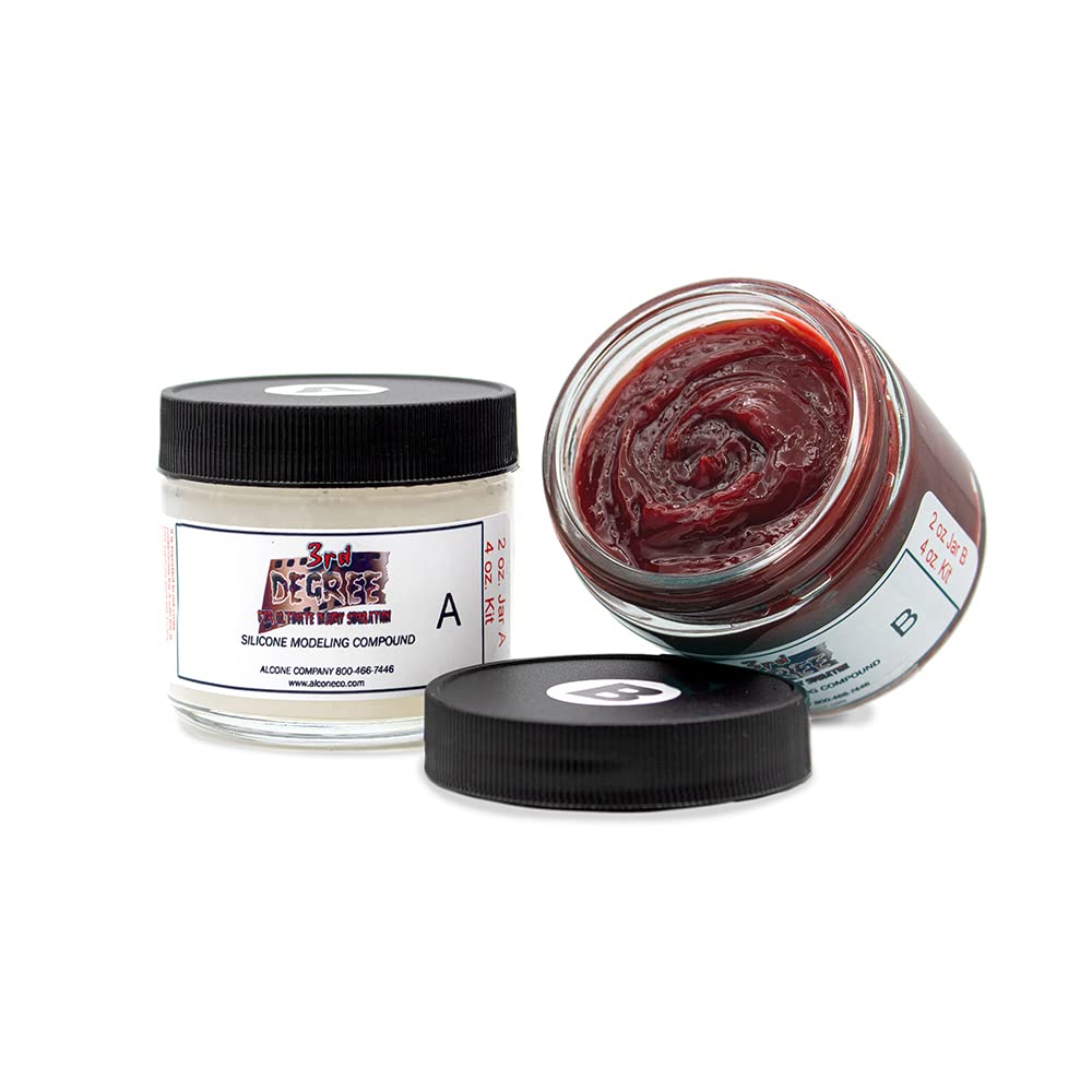 3rd Degree Silicone Molding Compound Wound Scar Prosthetic SFX Simulation, Blood Red 4oz