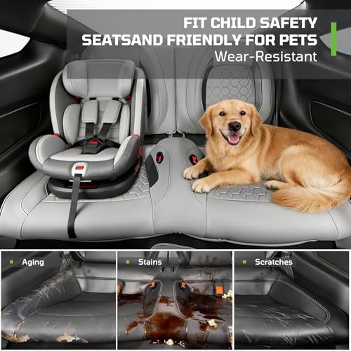 Image of Custom Leather Car Seat Covers for Ford Mustang 2015-2023 Coupe, Gray
