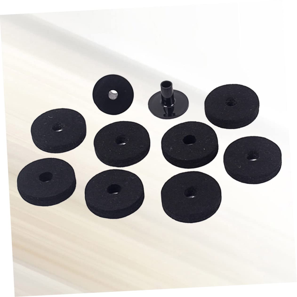 Abaodam Set of 10 Felt Pad Cymbal Sleeve Easy Install Felt Washers for Drum Cymbal Protect Your Instrument